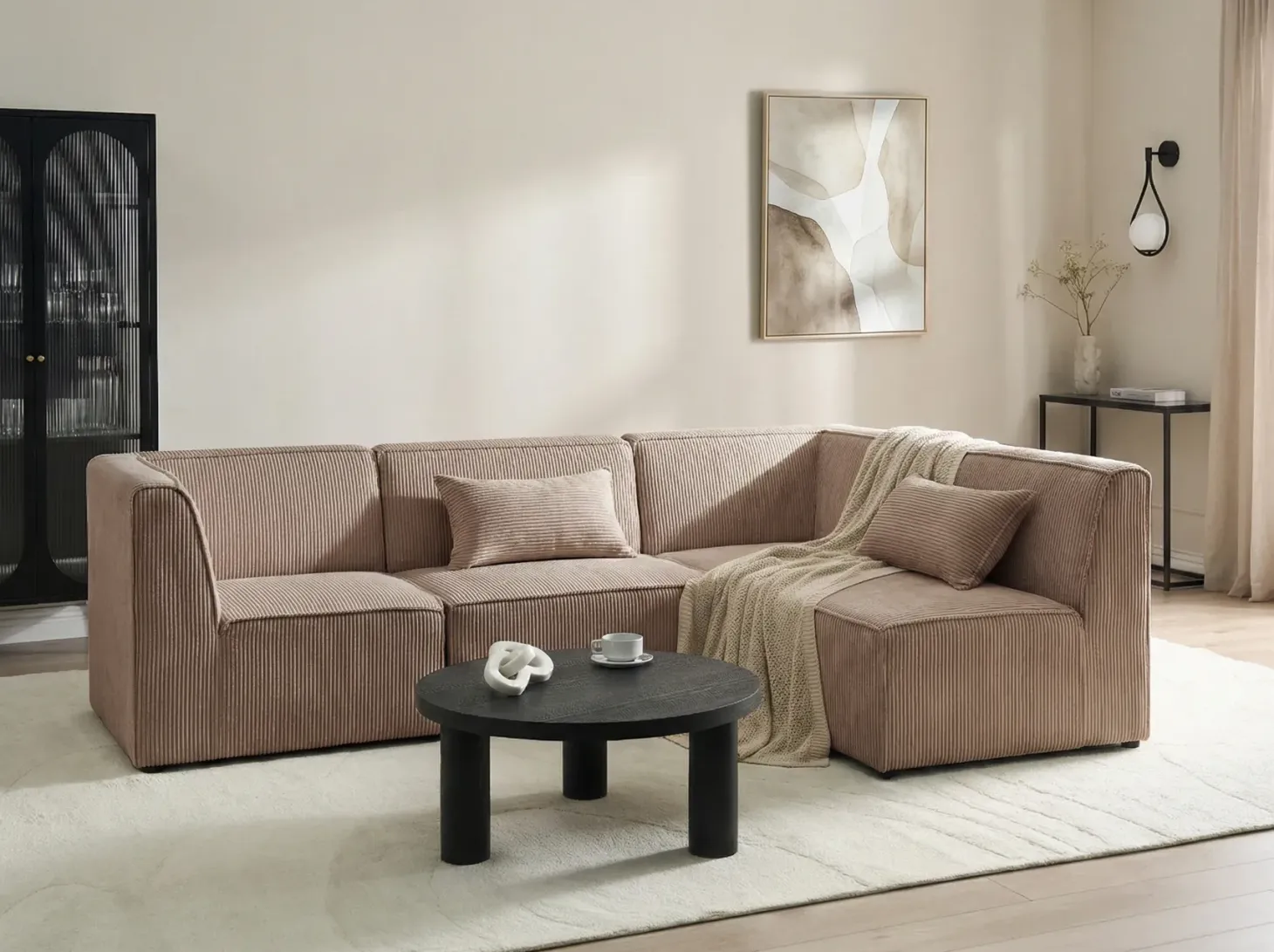 LEMVIG Stol Modul Sand Beige Fløjl