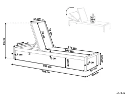 Liggestol FOSSATO Metal Hvid