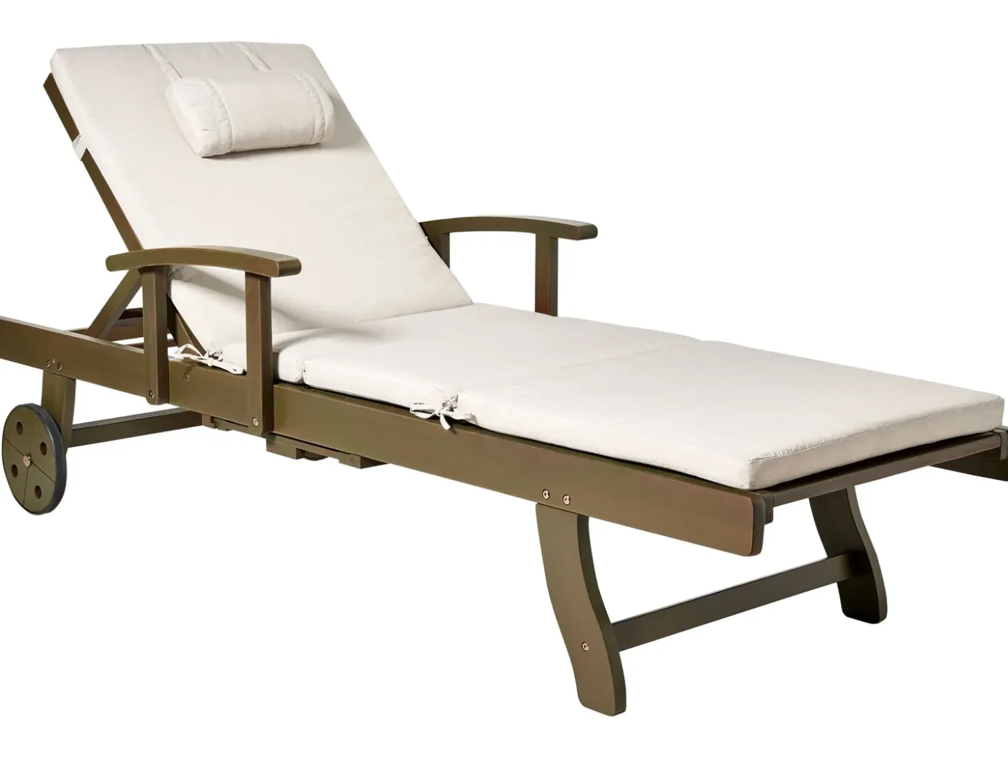 Liggestol med hynde AMANTEA PREMIUM II Akacietræ Lys Beige