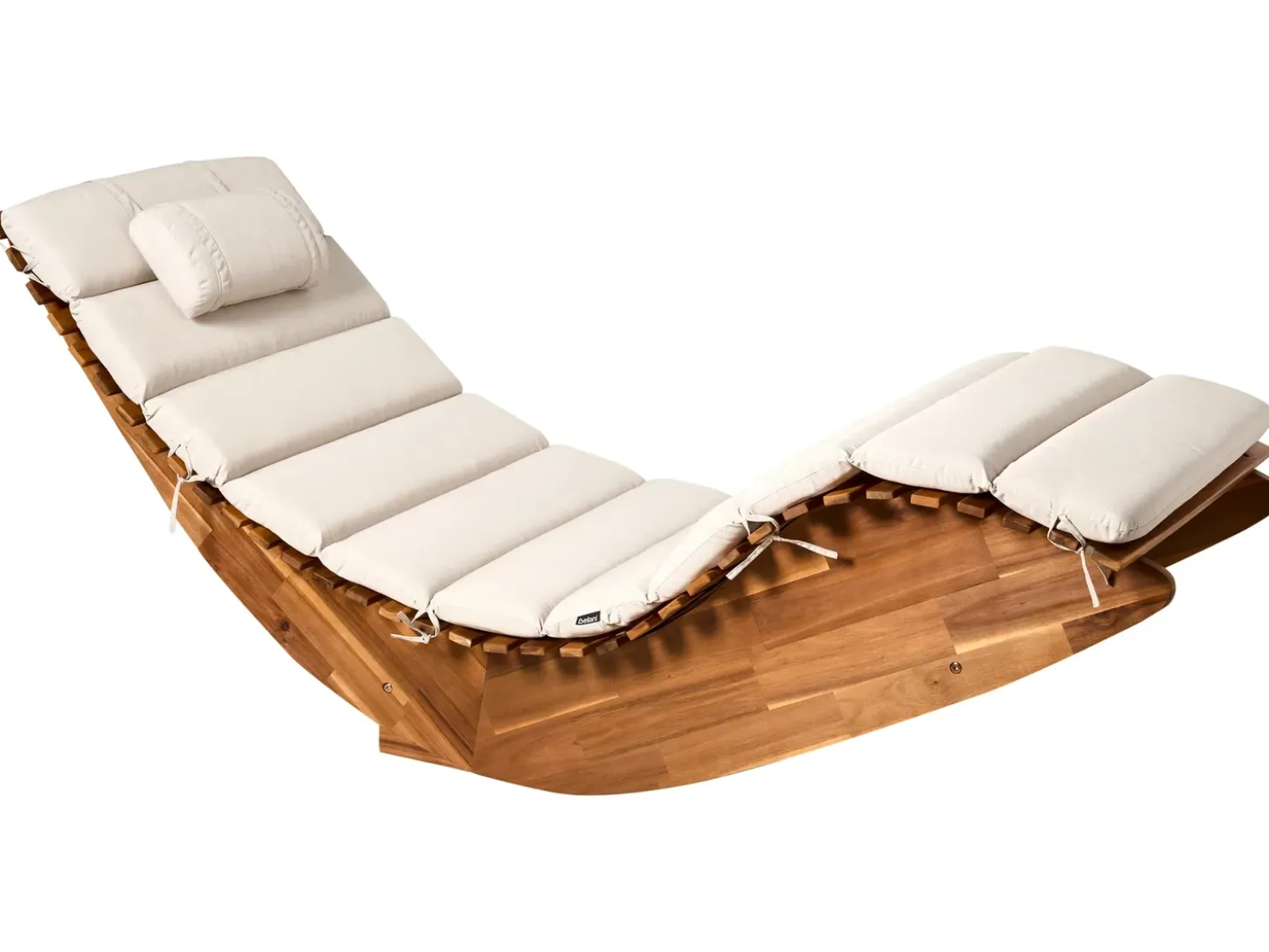 Liggestol med hynde BRESCIA PREMIUM Akacietræ Lys Beige