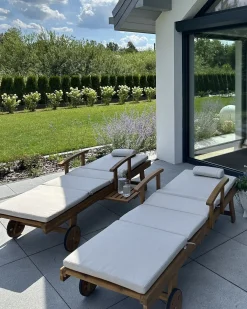 Liggestol med hynde JAVA PREMIUM Akacietræ Lys Beige