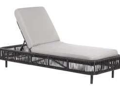 Liggestol med hynde OSINI PE-rattan Grå