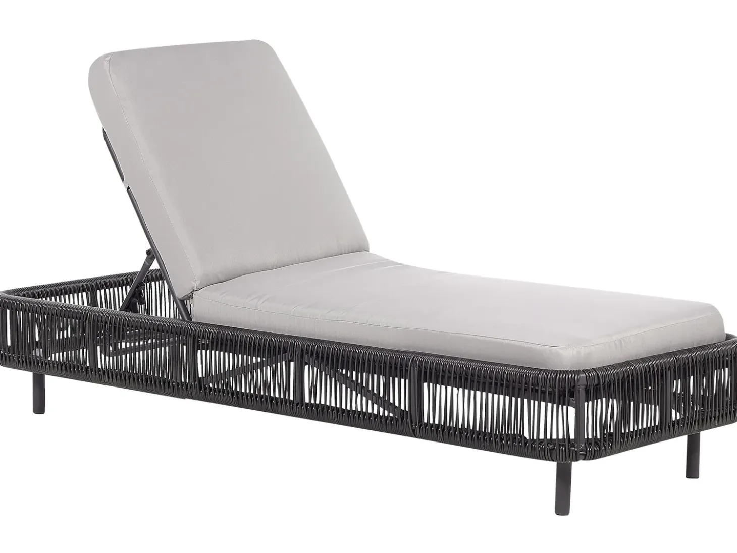 Liggestol med hynde OSINI PE-rattan Grå