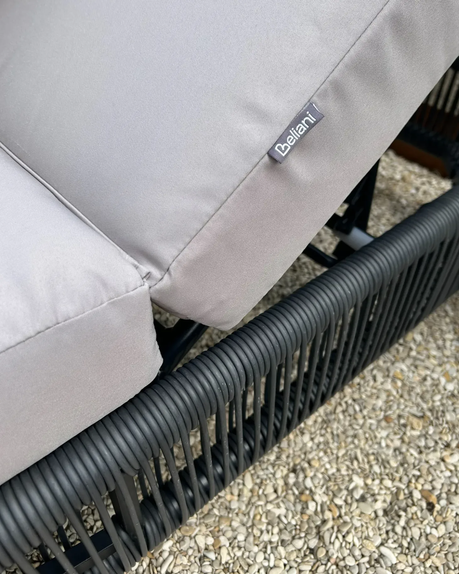 Liggestol med hynde OSINI PE-rattan Grå