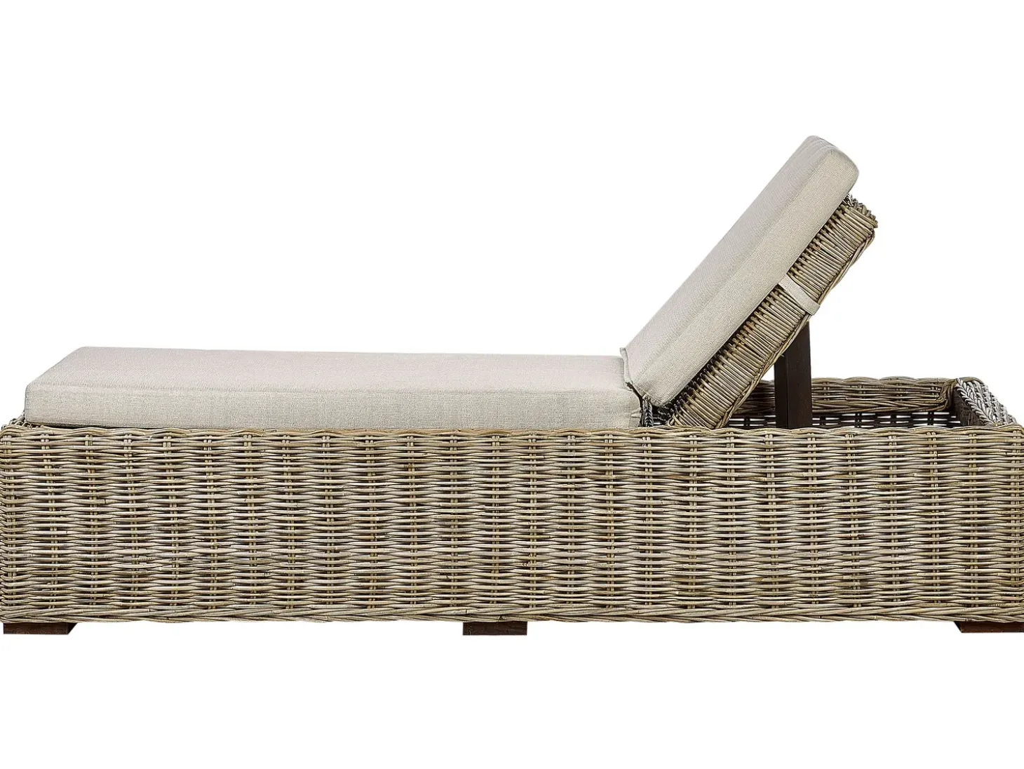 Liggestol med hynde PALESE Rattan Naturlig