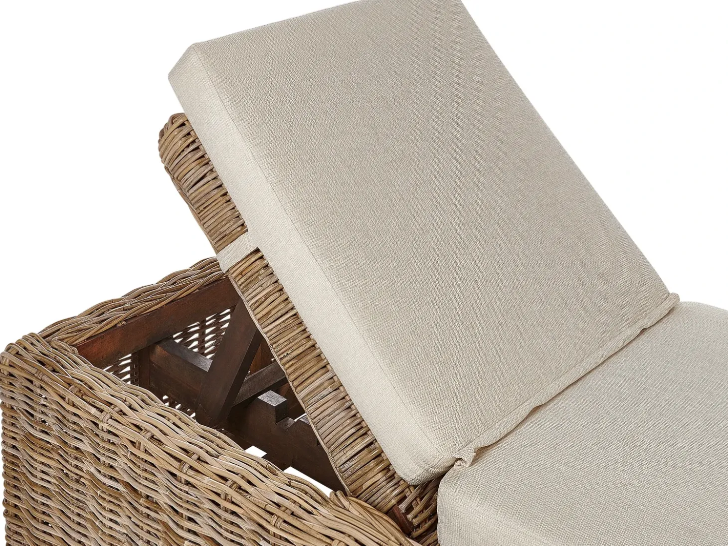 Liggestol med hynde PALESE Rattan Naturlig