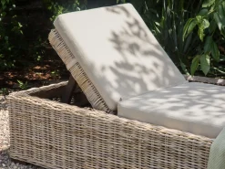Liggestol med hynde PALESE Rattan Naturlig