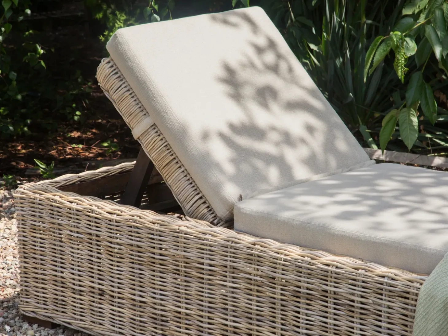 Liggestol med hynde PALESE Rattan Naturlig