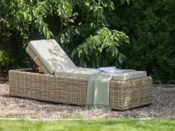 Liggestol med hynde PALESE Rattan Naturlig