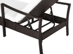Liggestol med hynde VASTO PE-rattan Brun