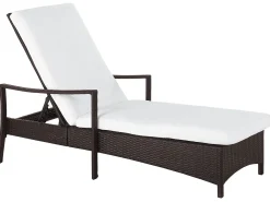 Liggestol med hynde VASTO PE-rattan Brun