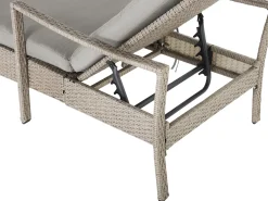 Liggestol med hynde VASTO PE-rattan Brungrå