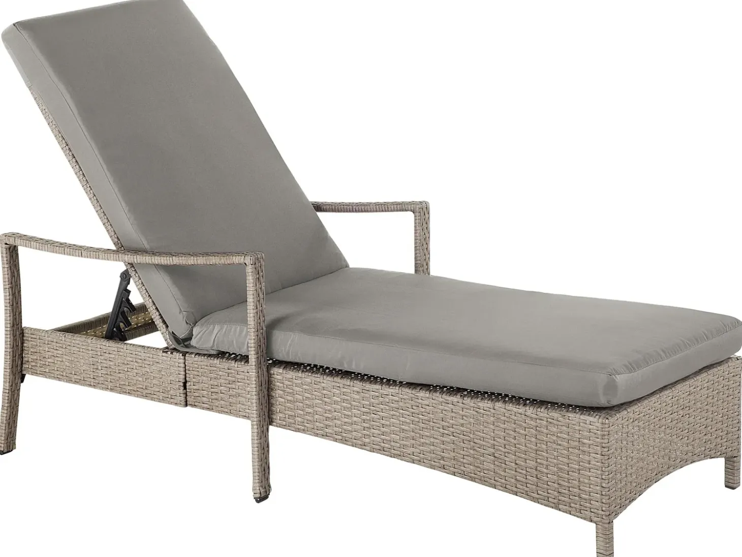 Liggestol med hynde VASTO PE-rattan Brungrå