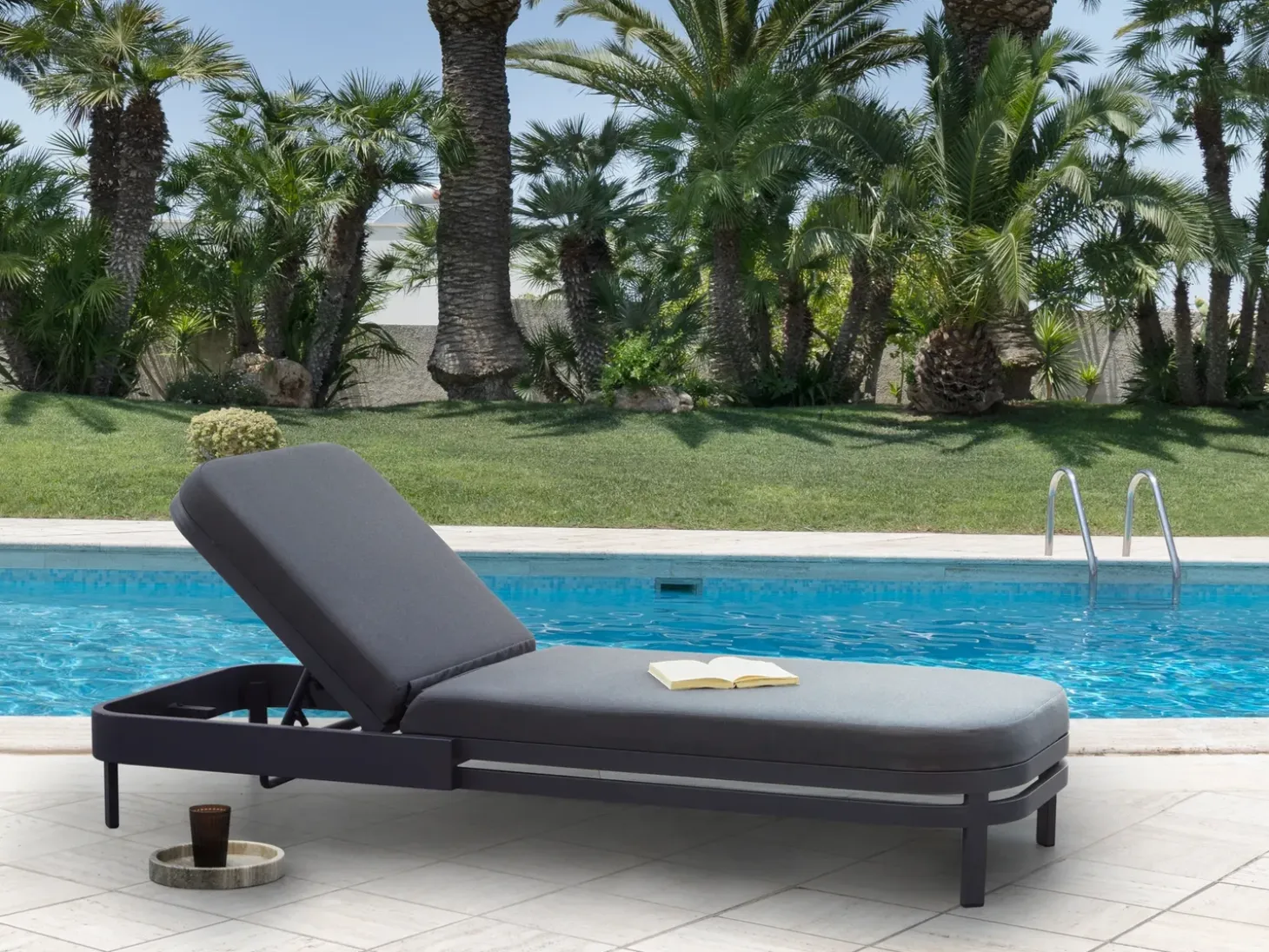 Liggestol NETTUNO Metal Grafit