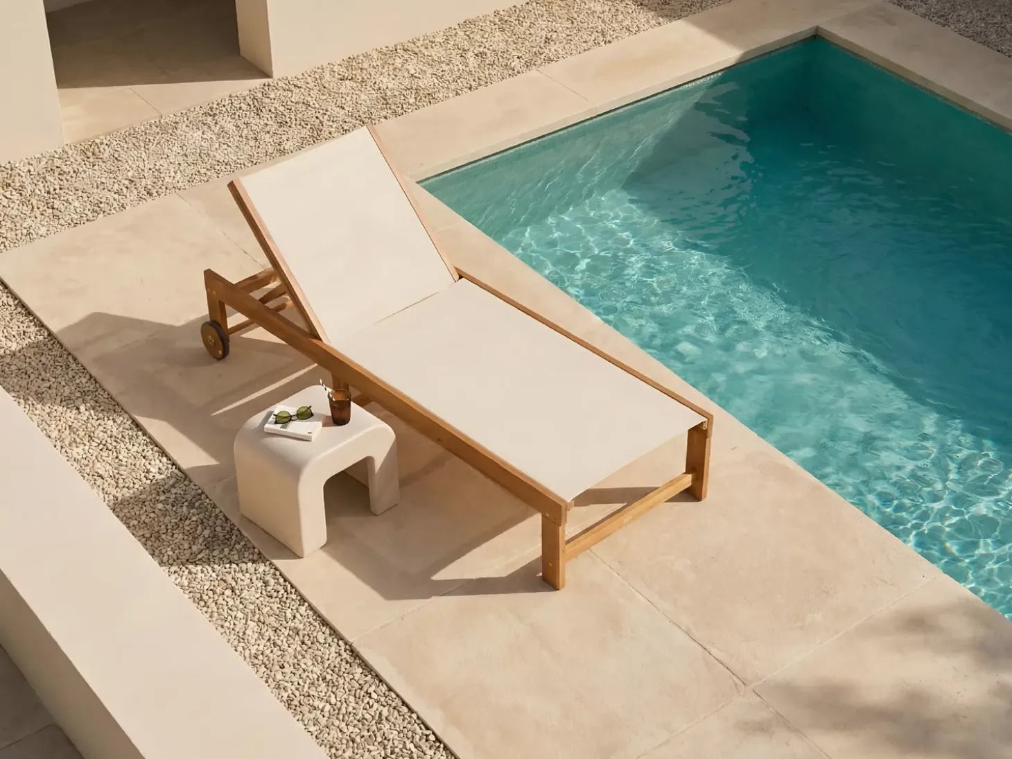 Liggestol PEDESINA Akacietræ Beige