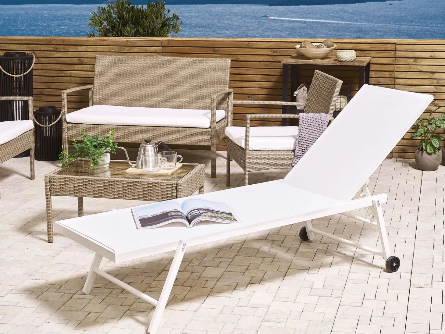 Liggestol PORTOFINO Metal Hvid