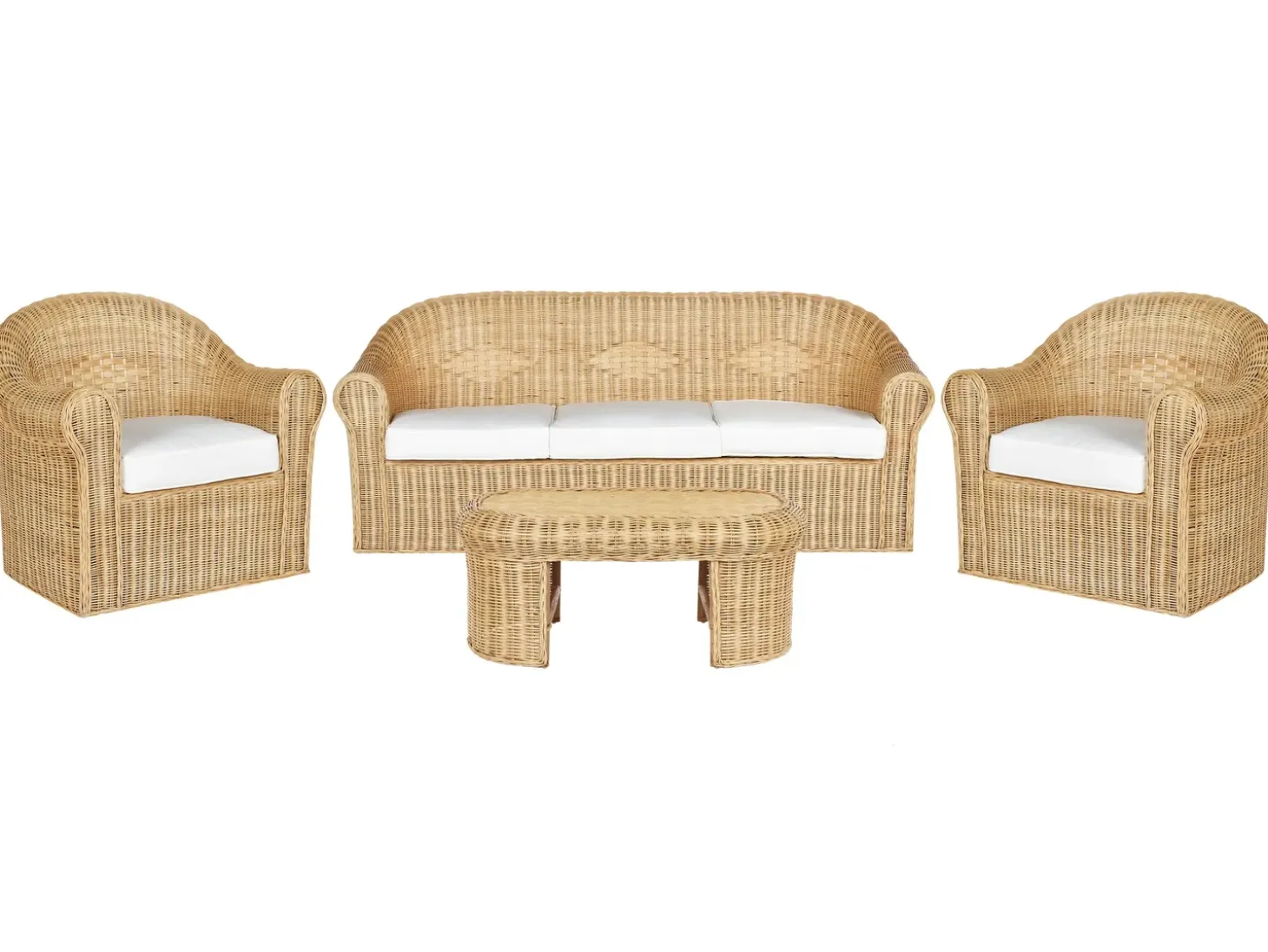 LIVADEIA 5 personers Loungesæt med bord Naturlig Rattan