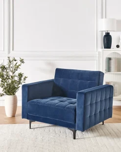Lænestol ABERDEEN Velour Blå