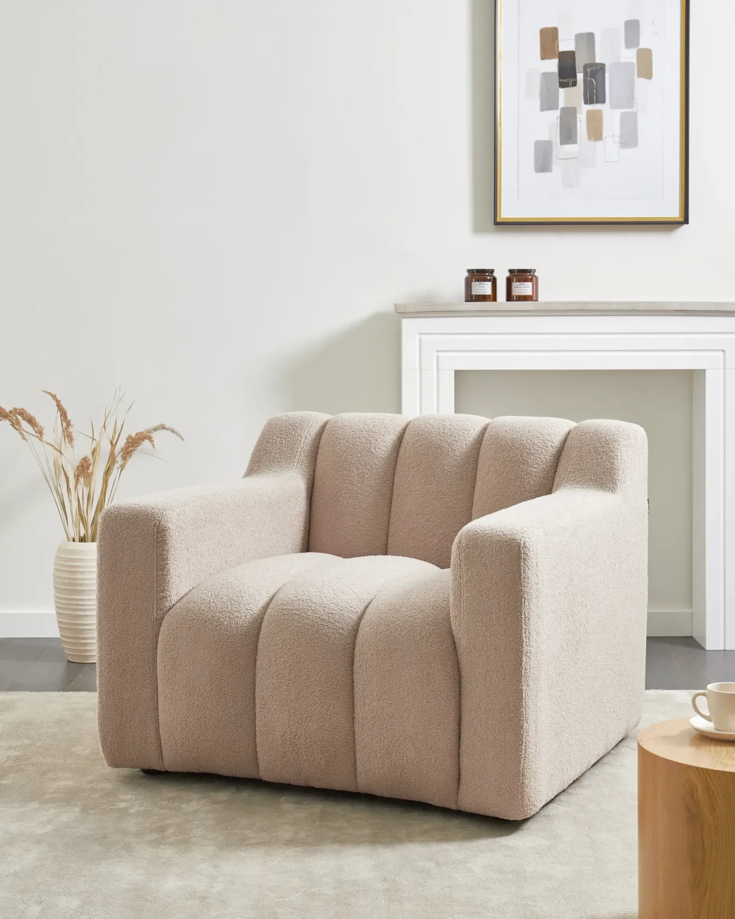 Lænestol AGERUP Boucle Beige