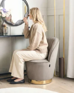 Lænestol ALBY Velour Lys Beige