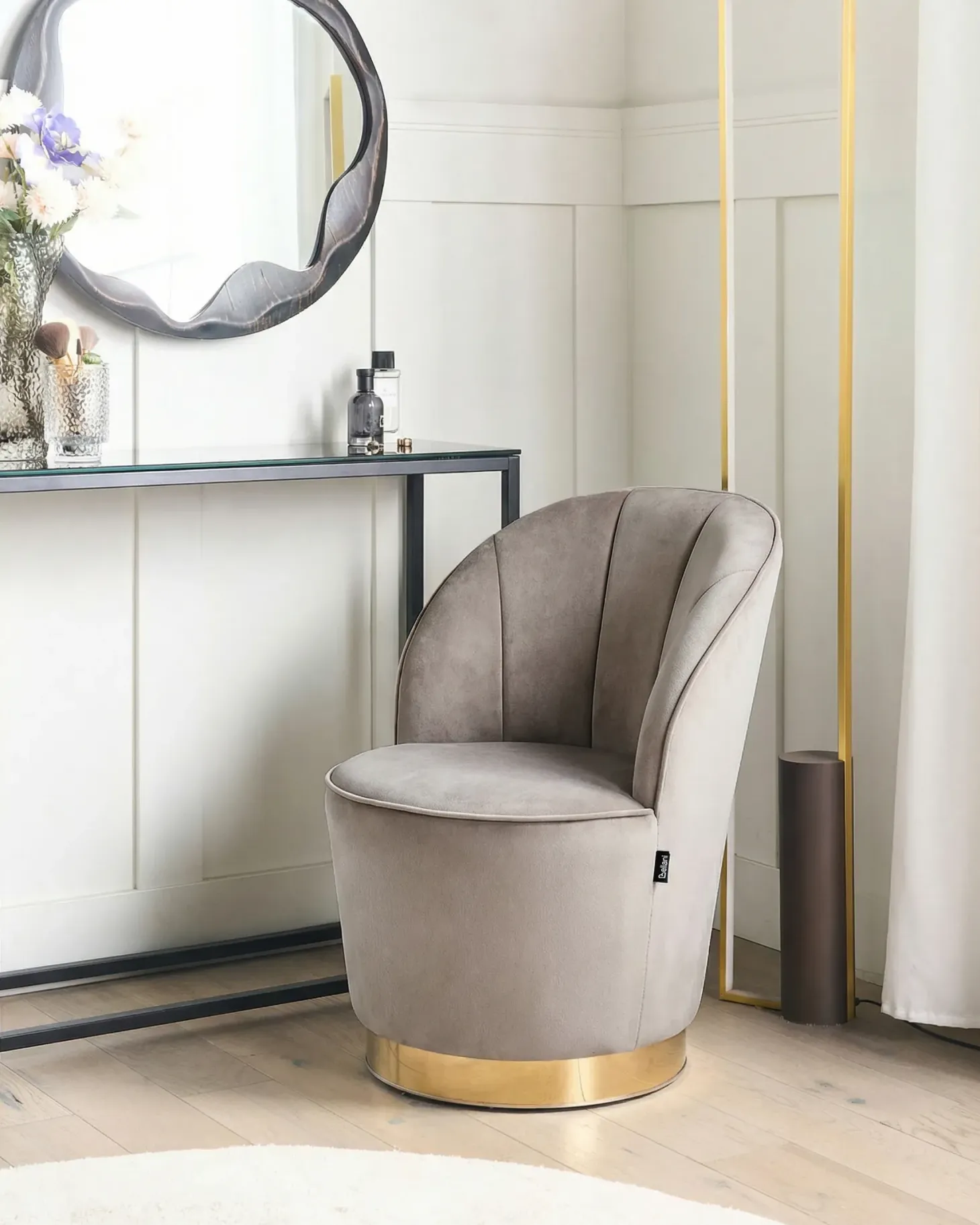 Lænestol ALBY Velour Lys Beige