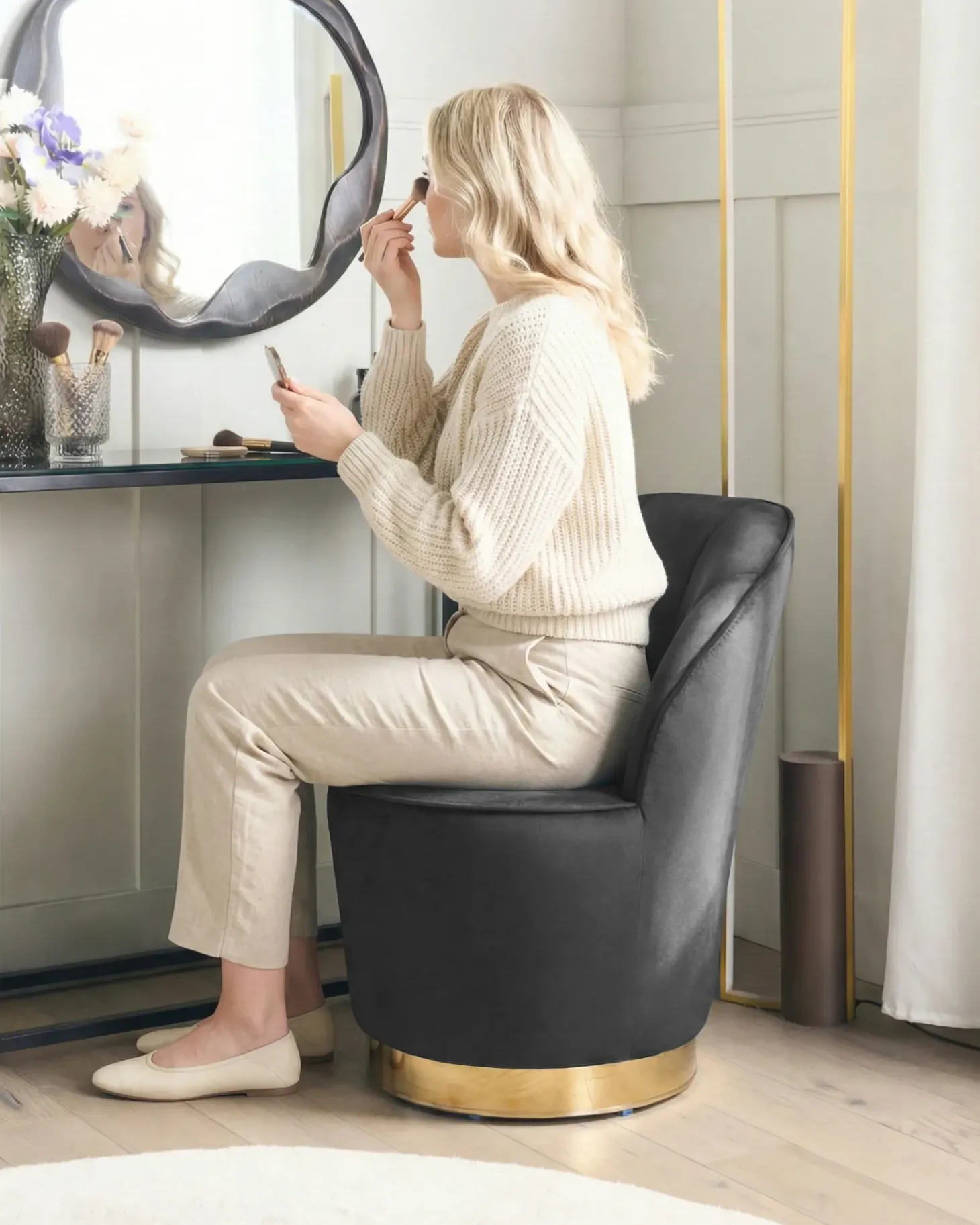 Lænestol ALBY Velour Sort