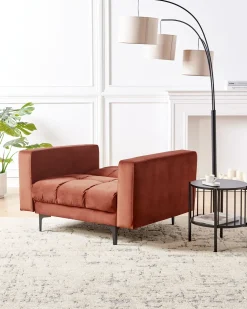 Lænestol ALNES Velour Murstensrød