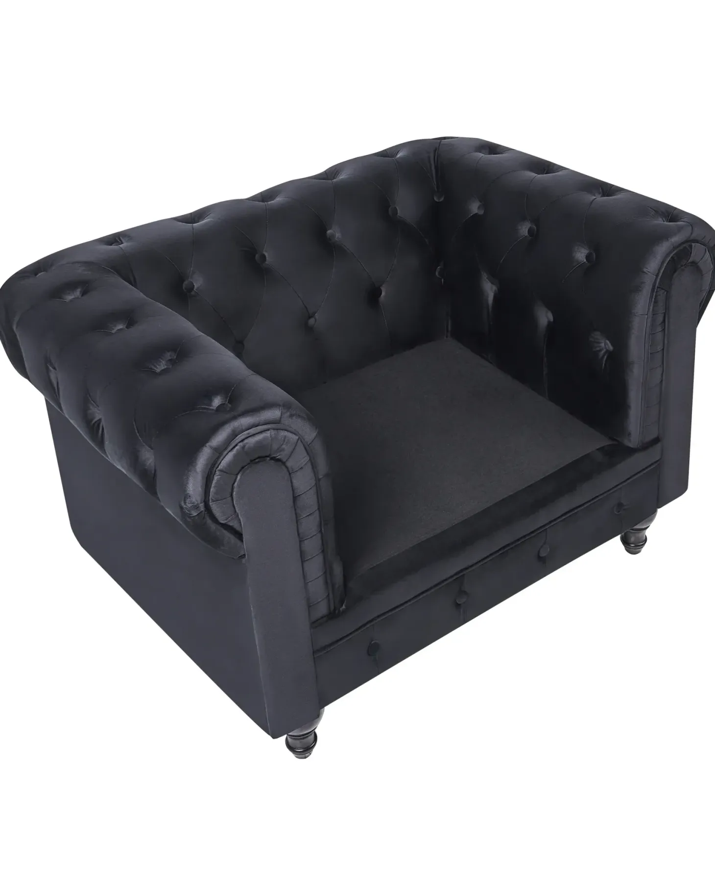 Lænestol CHESTERFIELD Velour Sort