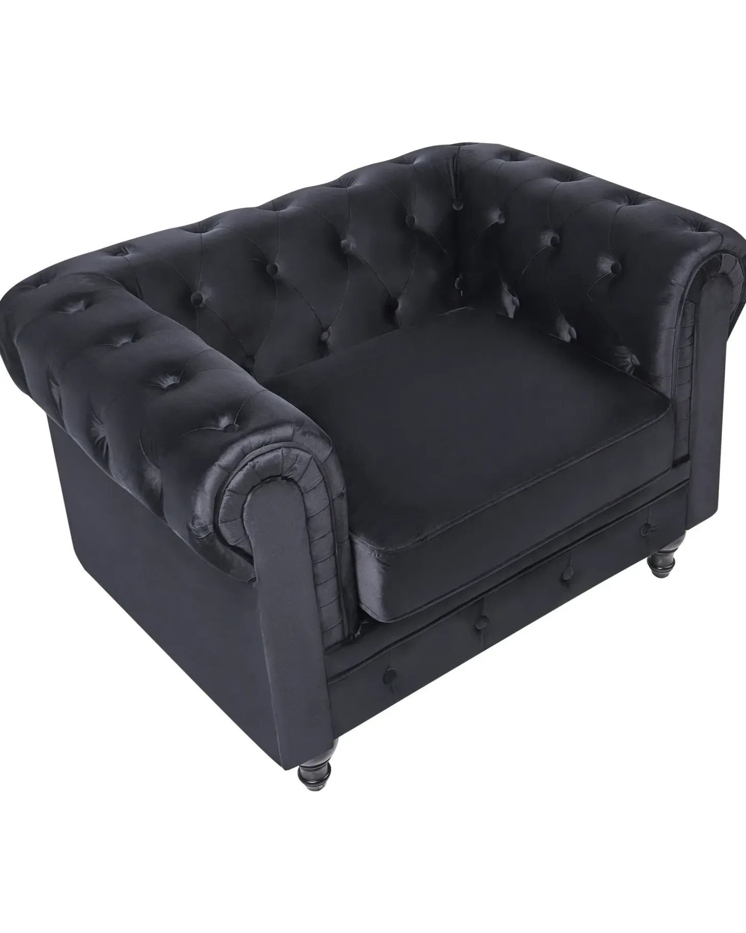Lænestol CHESTERFIELD Velour Sort