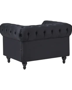Lænestol CHESTERFIELD Velour Sort