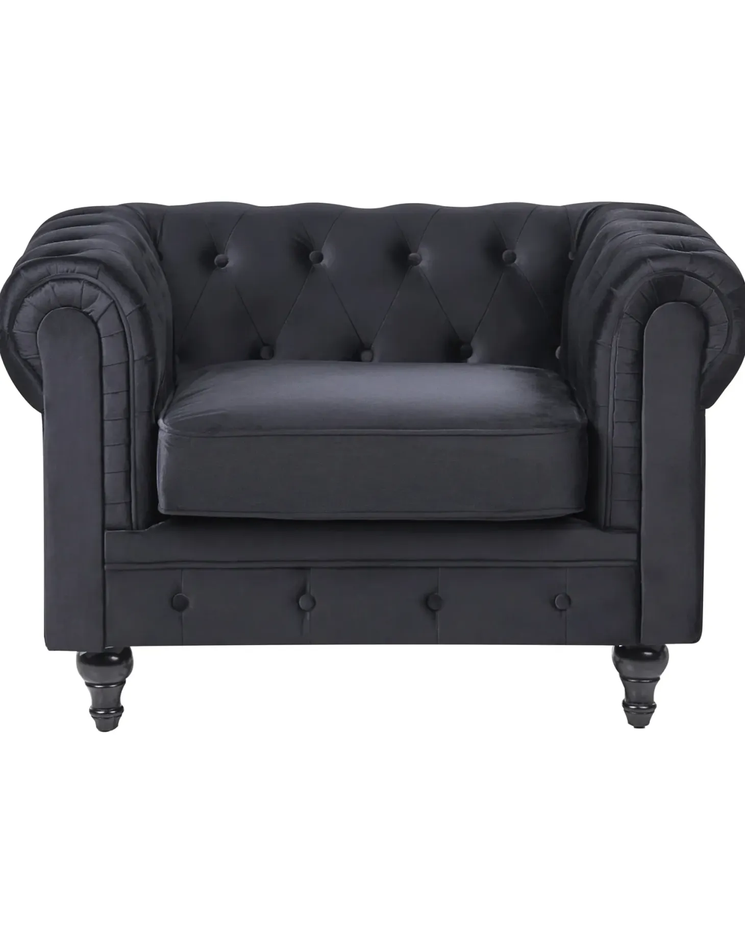 Lænestol CHESTERFIELD Velour Sort