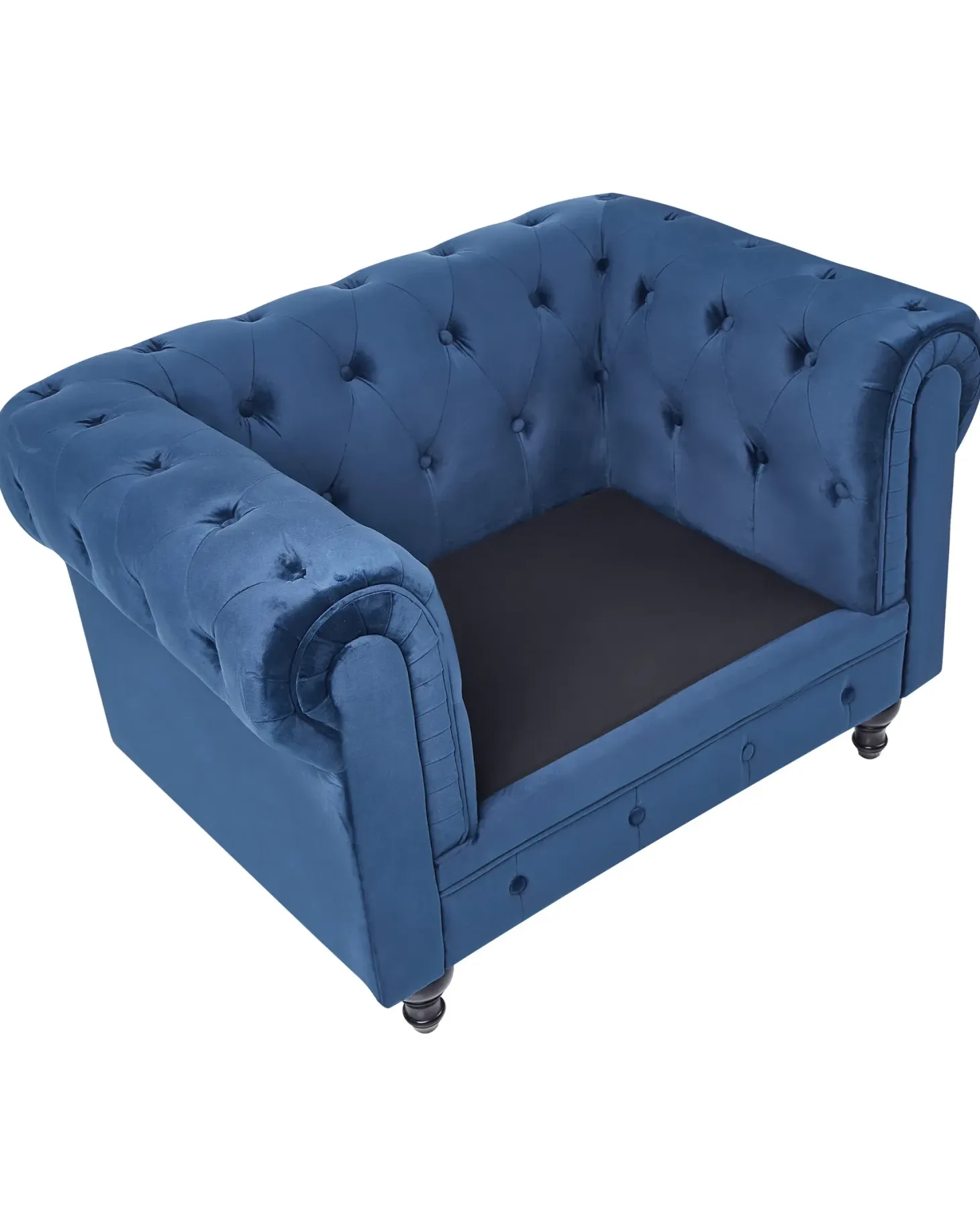 Lænestol CHESTERFIELD Velour Navy Blå