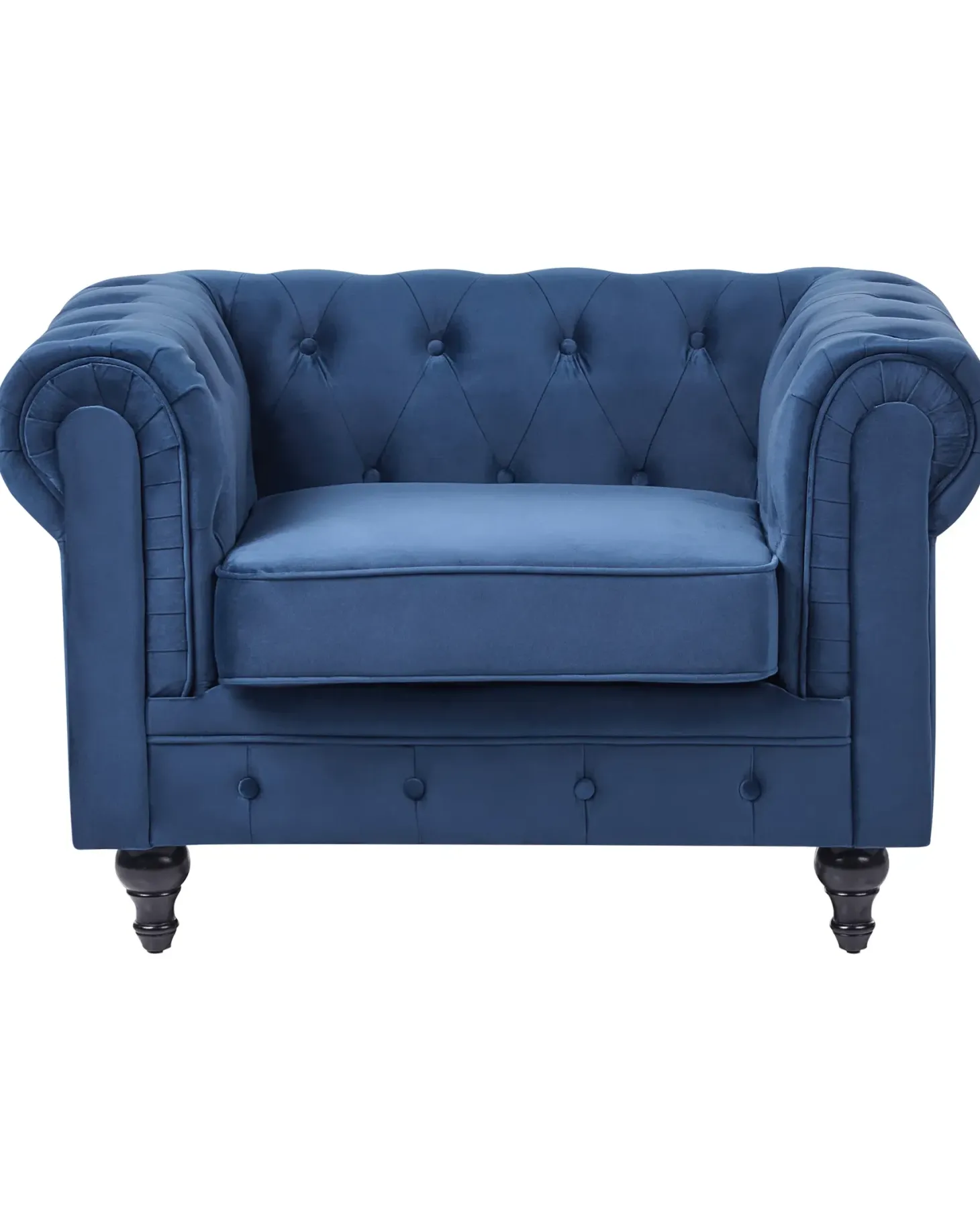 Lænestol CHESTERFIELD Velour Navy Blå