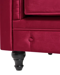 Lænestol CHESTERFIELD Velour Bordeaux