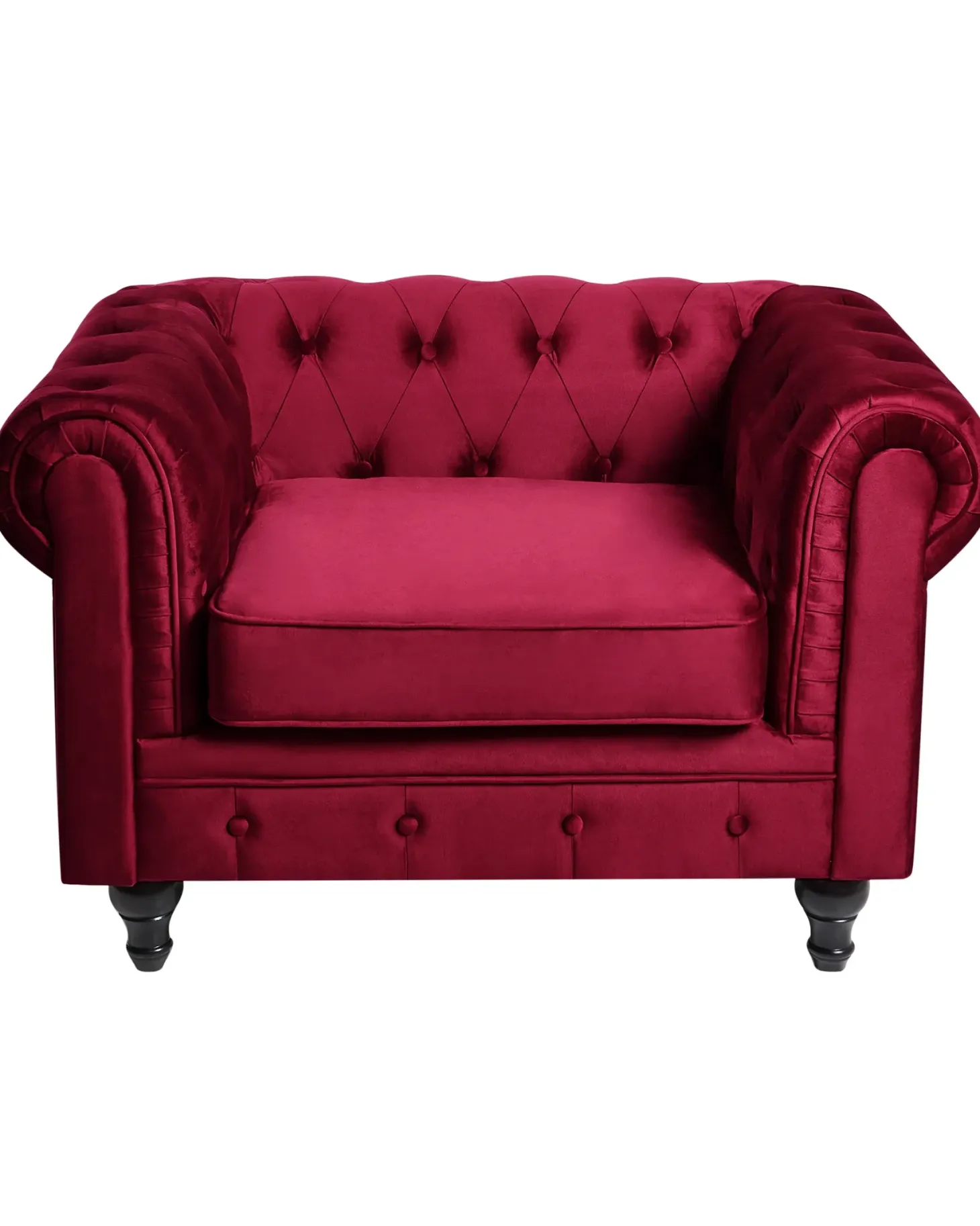 Lænestol CHESTERFIELD Velour Bordeaux