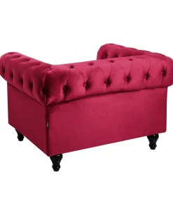 Lænestol CHESTERFIELD Velour Bordeaux