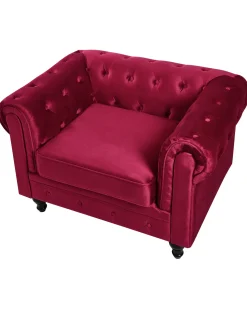 Lænestol CHESTERFIELD Velour Bordeaux