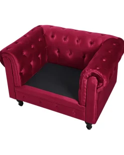 Lænestol CHESTERFIELD Velour Bordeaux
