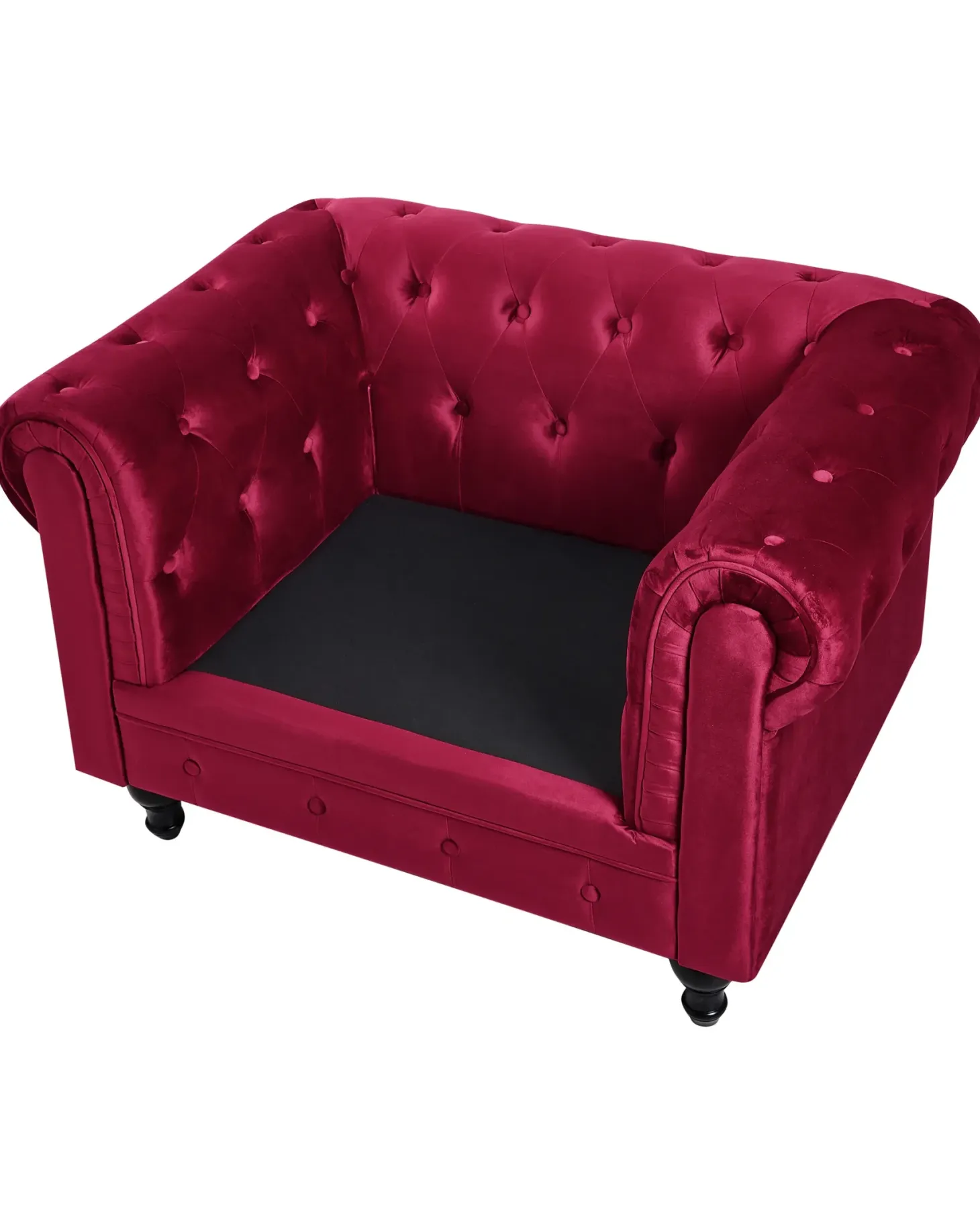 Lænestol CHESTERFIELD Velour Bordeaux