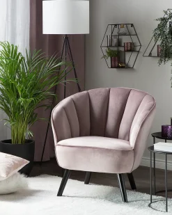 Lænestol DALA Velour Lyserød