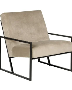 Lænestol DELARY Velour Brungrå