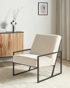 Lænestol DELARY Velour Lys Beige
