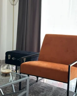 Lænestol DELARY Velour Orange