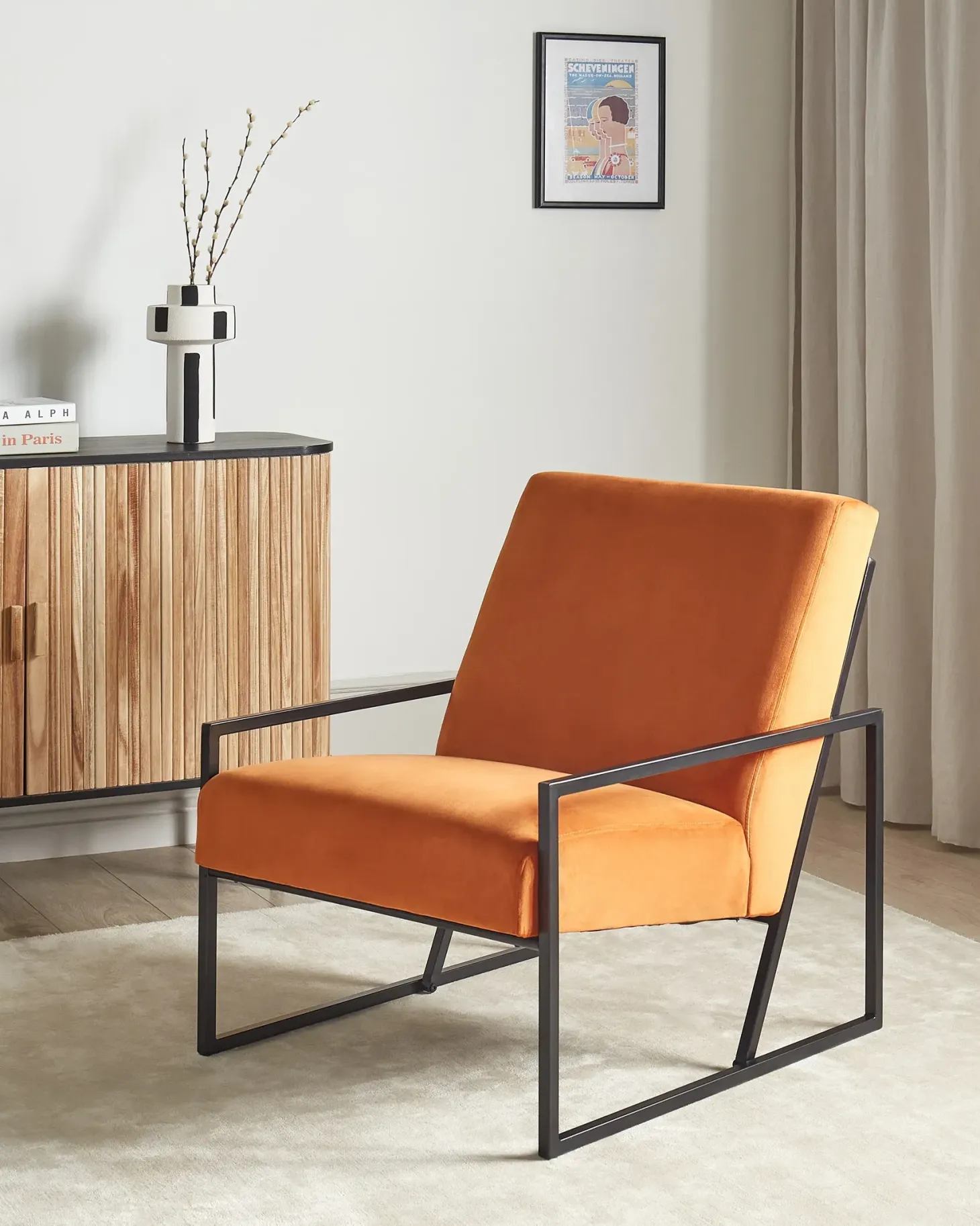 Lænestol DELARY Velour Orange
