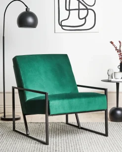 Lænestol DELARY Velour Smaragdgrøn
