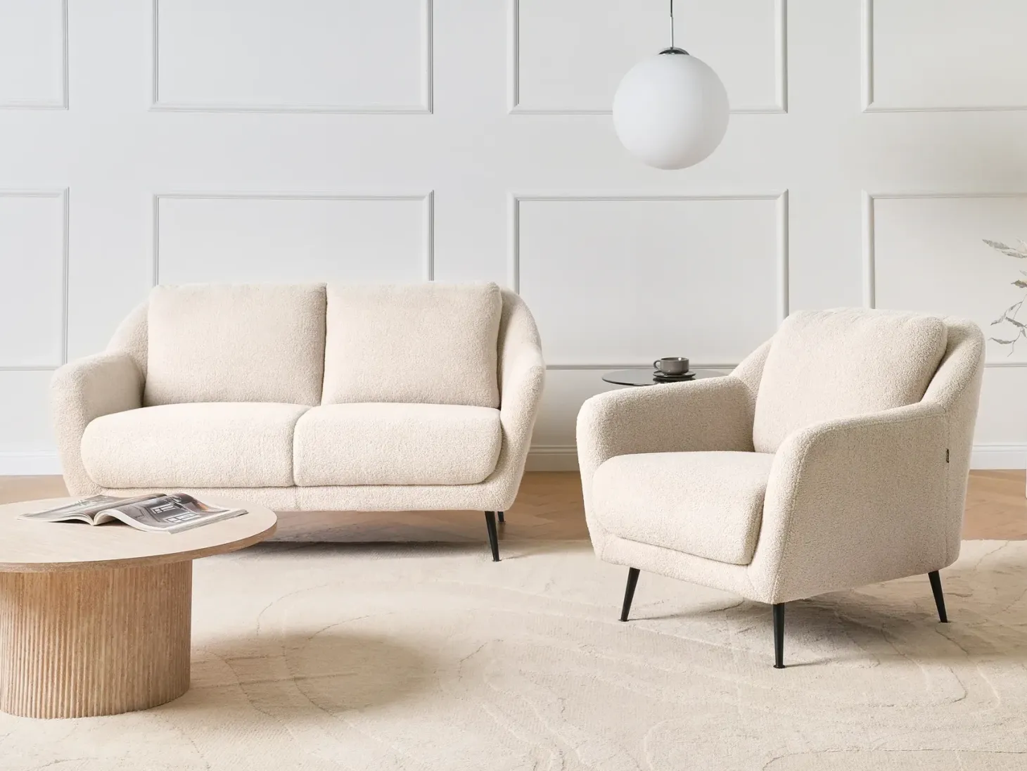 Lænestol EIBY Boucle Beige