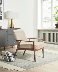 Lænestol ESRUM Boucle Mørkebrun/beige