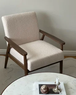 Lænestol ESRUM Boucle Mørkebrun/beige