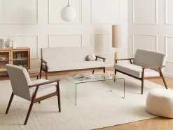 Lænestol ESRUM Mørkebrun/beige