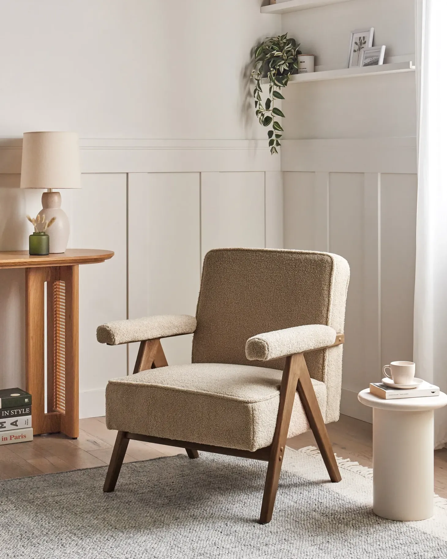 Lænestol EVJE Boucle Sand Beige